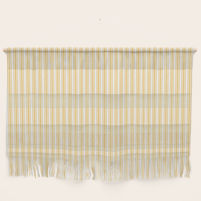 Classic Small Yellow Butter French Mattress Ticking Double Stripes Wall Hanging Gallery Image 1