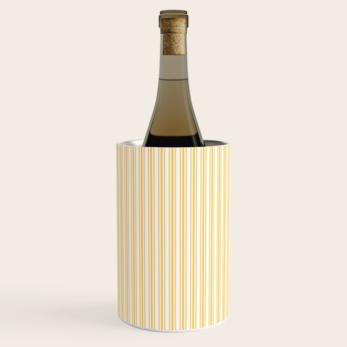 Classic Small Yellow Butter French Mattress Ticking Double Stripes Wine Chiller Gallery Image 2