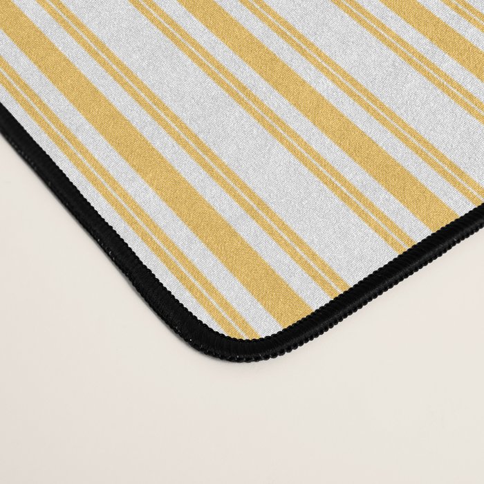 Classic Small Yellow Butter French Mattress Ticking Double Stripes Desk Mat Gallery Image 4