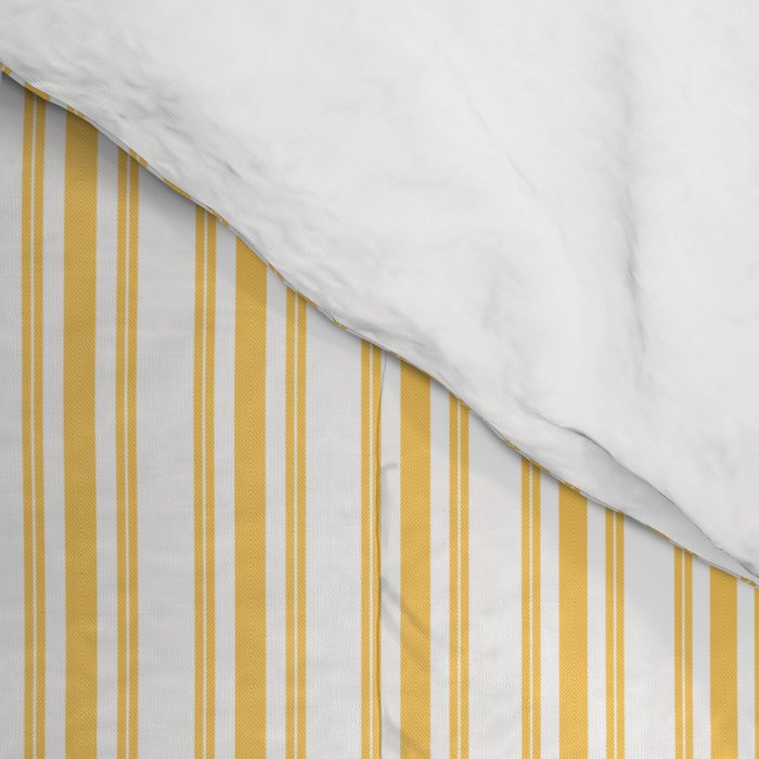 Classic Small Yellow Butter French Mattress Ticking Double Stripes Comforter Gallery Image 4