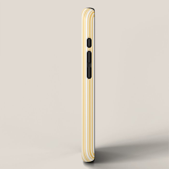 Classic Small Yellow Butter French Mattress Ticking Double Stripes iPhone Case Gallery Image 2