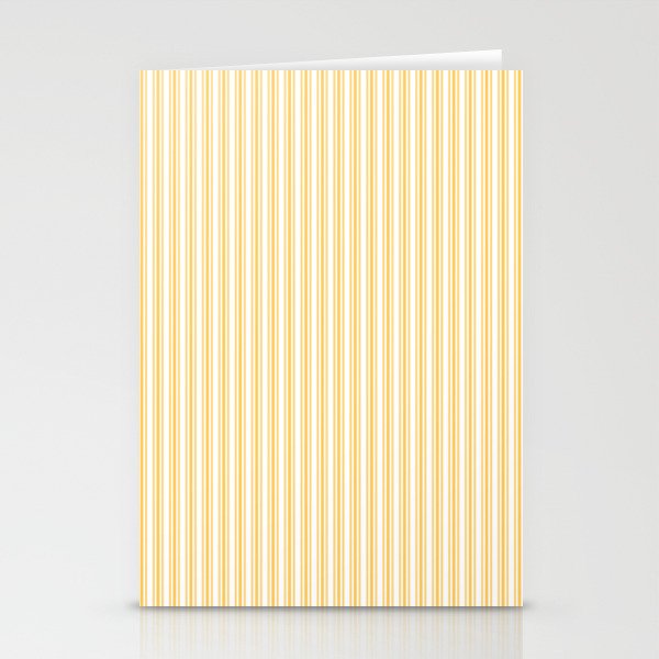 Classic Small Yellow Butter French Mattress Ticking Double Stripes Stationery Card Gallery Image 2