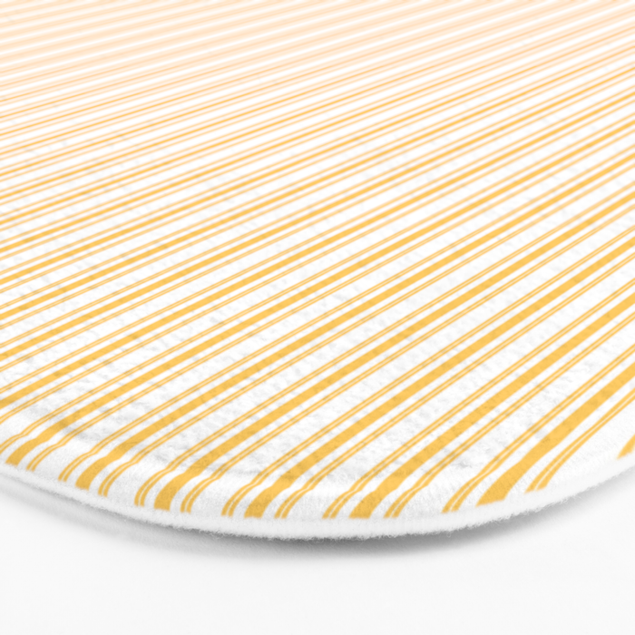 Classic Small Yellow Butter French Mattress Ticking Double Stripes Bath Mat Gallery Image 3