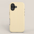 Classic Small Yellow Butter French Mattress Ticking Double Stripes iPhone Case Gallery Image 1