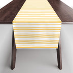 Classic Small Yellow Butter French Mattress Ticking Double Stripes Table Runner Gallery Image 1