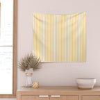 Classic Small Yellow Butter French Mattress Ticking Double Stripes Wall Tapestry Gallery Image 2
