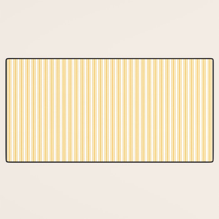 Classic Small Yellow Butter French Mattress Ticking Double Stripes Desk Mat Gallery Image 3