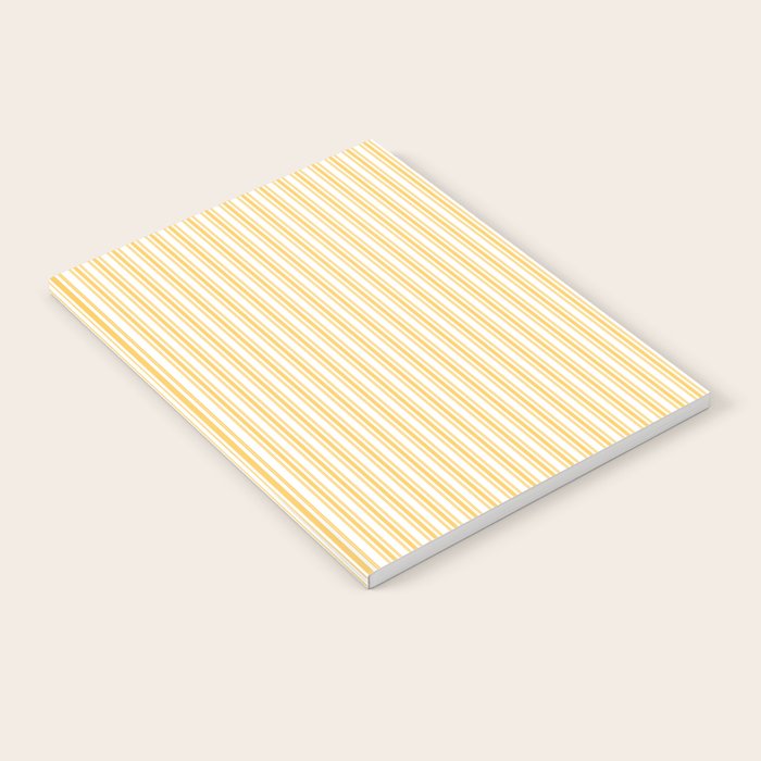 Classic Small Yellow Butter French Mattress Ticking Double Stripes Notebook Gallery Image 1
