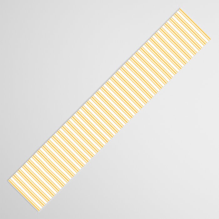 Classic Small Yellow Butter French Mattress Ticking Double Stripes Table Runner Gallery Image 3