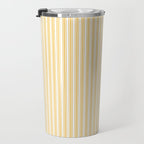 Classic Small Yellow Butter French Mattress Ticking Double Stripes Travel Mug Gallery Image 3