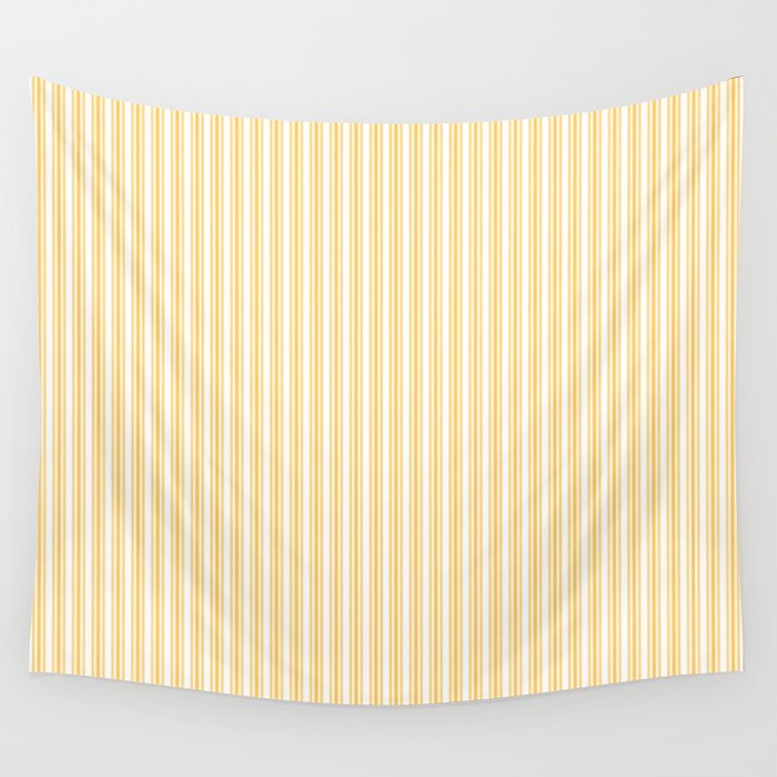 Classic Small Yellow Butter French Mattress Ticking Double Stripes Wall Tapestry Gallery Image 4