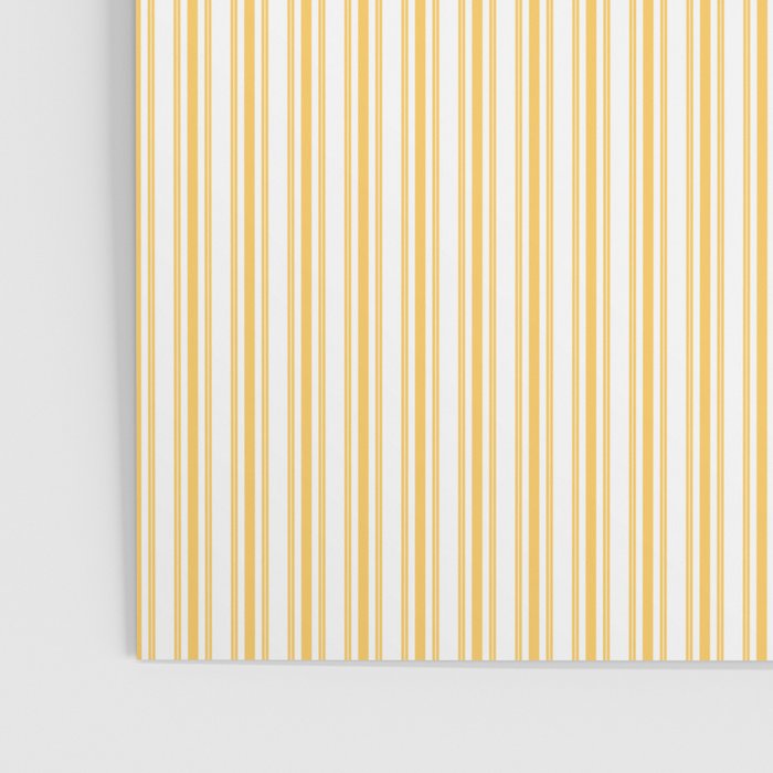 Classic Small Yellow Butter French Mattress Ticking Double Stripes Poster Gallery Image 3