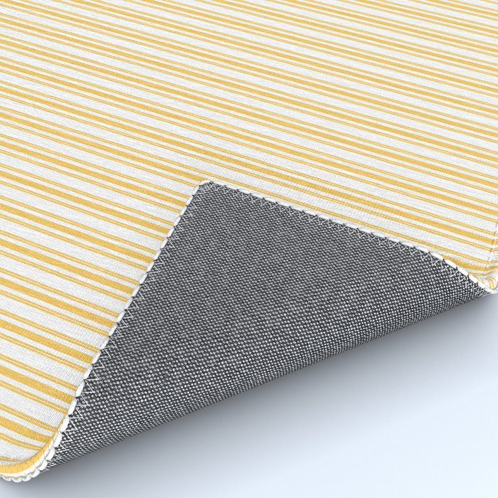 Classic Small Yellow Butter French Mattress Ticking Double Stripes Rug Gallery Image 4