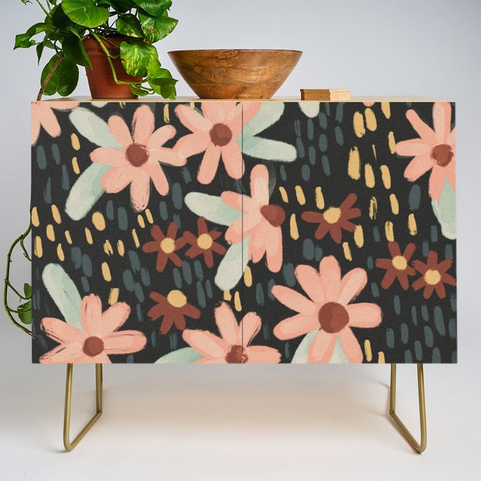 Kate Floral Dark Pattern Credenza Gallery Image 1