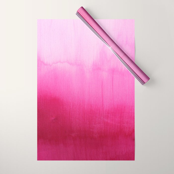 Modern fuchsia watercolor paint brushtrokes Wrapping Paper Gallery Image 1