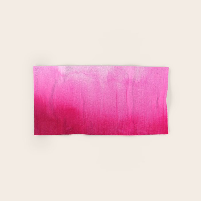 Modern fuchsia watercolor paint brushtrokes Bath Towel Gallery Image 1