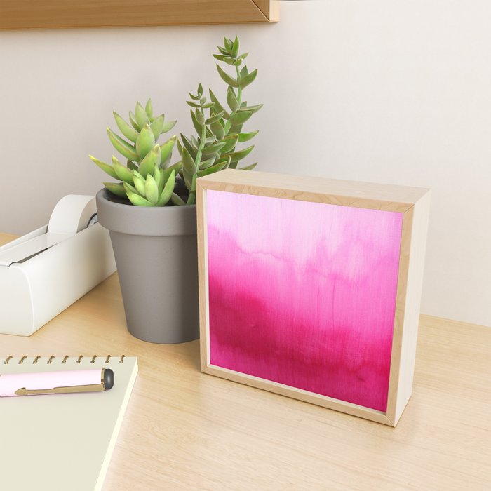 Modern fuchsia watercolor paint brushtrokes Mini Art Print Gallery Image 2