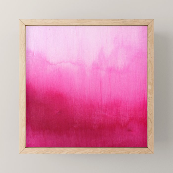 Modern fuchsia watercolor paint brushtrokes Mini Art Print Gallery Image 1