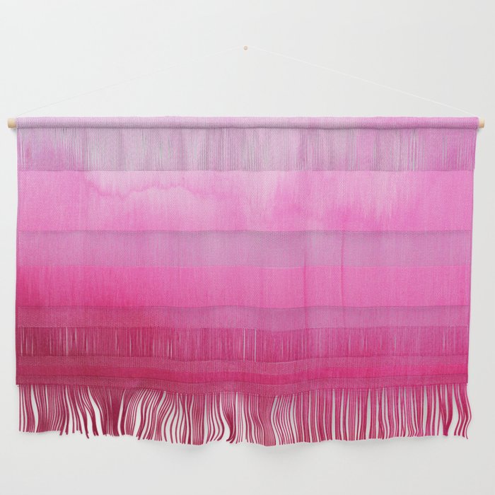 Modern fuchsia watercolor paint brushtrokes Wall Hanging Gallery Image 1