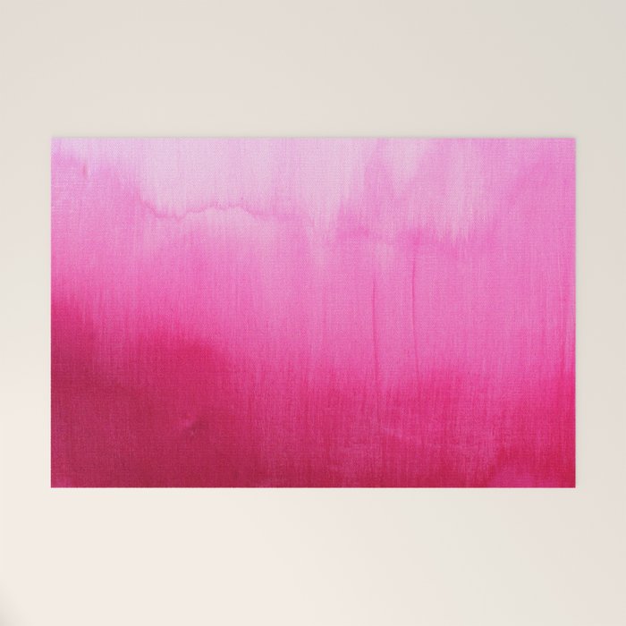 Modern fuchsia watercolor paint brushtrokes Welcome Mat Gallery Image 1
