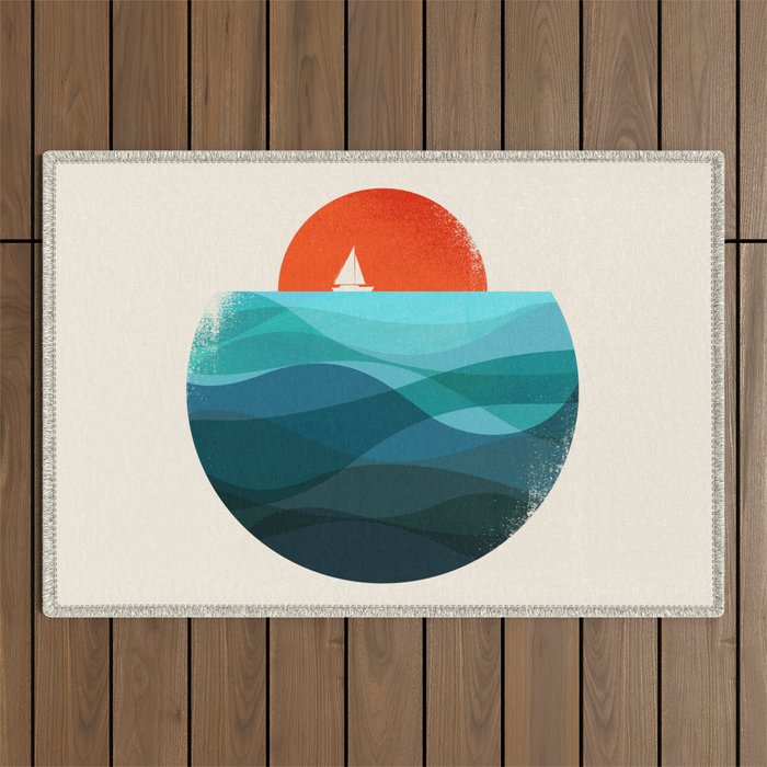 Deep blue ocean Outdoor Rug Gallery Image 1