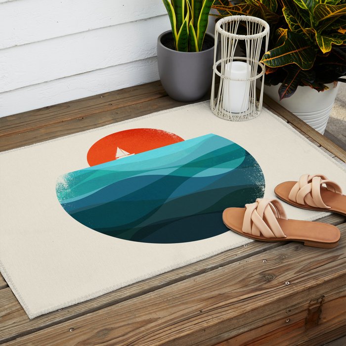 Deep blue ocean Outdoor Rug Gallery Image 2