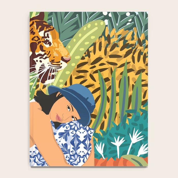 Awaken The Tiger Within Illustration, Wildlife Nature Wall Decor, Jungle Human Nature Connection Notebook Gallery Image 4