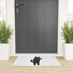 Black cat with flute Welcome Mat Gallery Image 3
