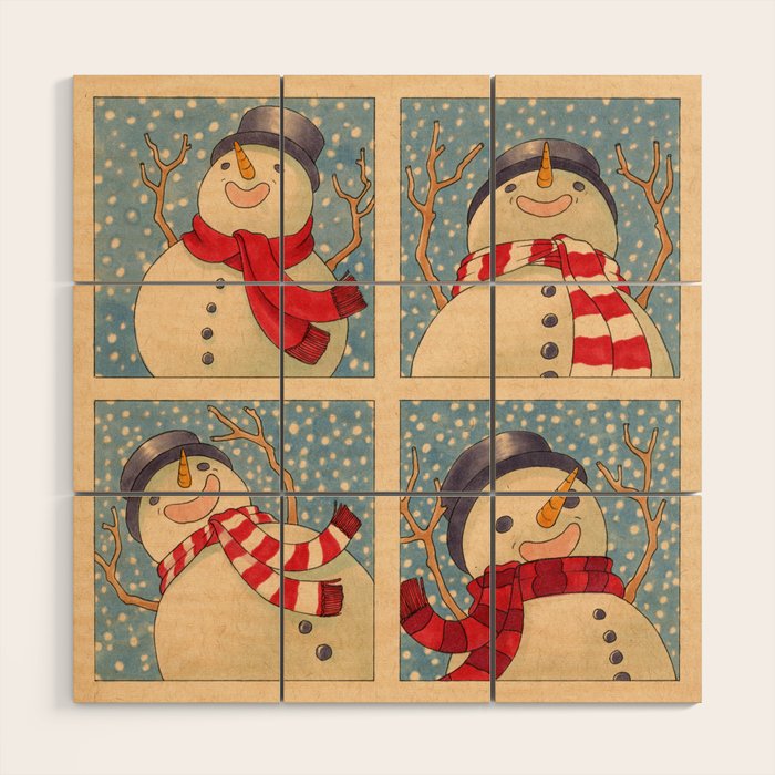 Happy Snowman Wood Wall Art Gallery Image 1