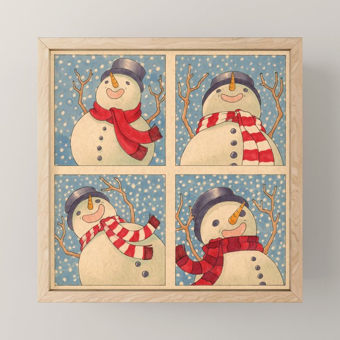 Happy Snowman Mini Art Print Gallery Image 1