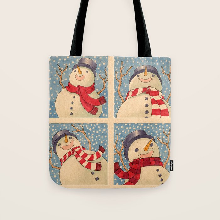Happy Snowman Tote Bag Gallery Image 1
