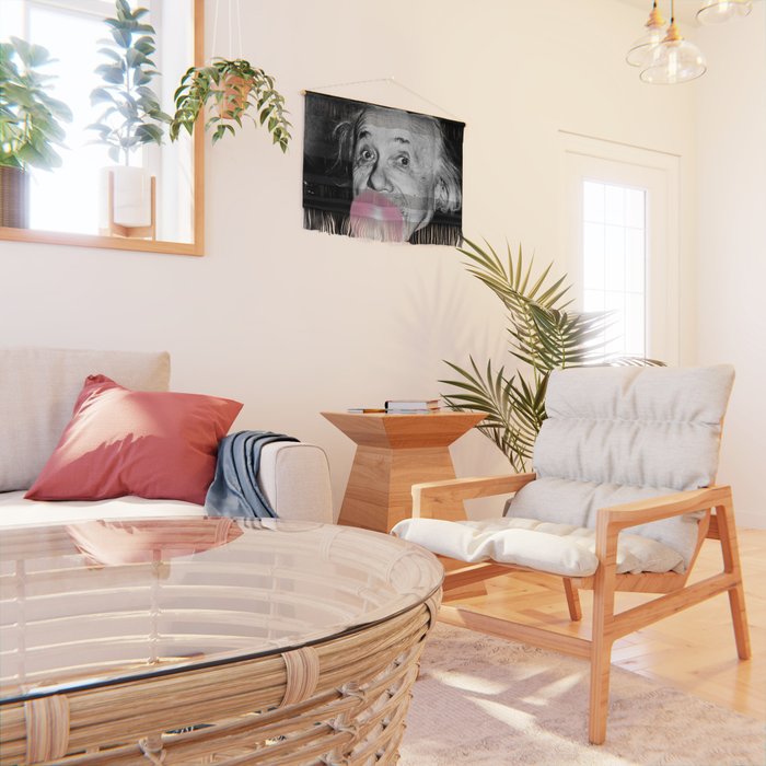 Satirical Bubble Gum Albert Einstein humour photography photograph blowing bubble gum bubble poster Wall Hanging Gallery Image 2