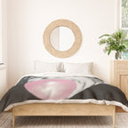 Satirical Bubble Gum Albert Einstein humour photography photograph blowing bubble gum bubble poster Duvet Cover Gallery Image 3