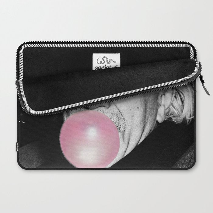 Satirical Bubble Gum Albert Einstein humour photography photograph blowing bubble gum bubble poster Laptop Sleeve Gallery Image 2