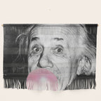 Satirical Bubble Gum Albert Einstein humour photography photograph blowing bubble gum bubble poster Wall Hanging Gallery Image 1