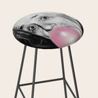 Satirical Bubble Gum Albert Einstein humour photography photograph blowing bubble gum bubble poster Stool Gallery Image 2