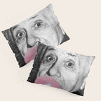 Satirical Bubble Gum Albert Einstein humour photography photograph blowing bubble gum bubble poster Pillow Sham Gallery Image 3