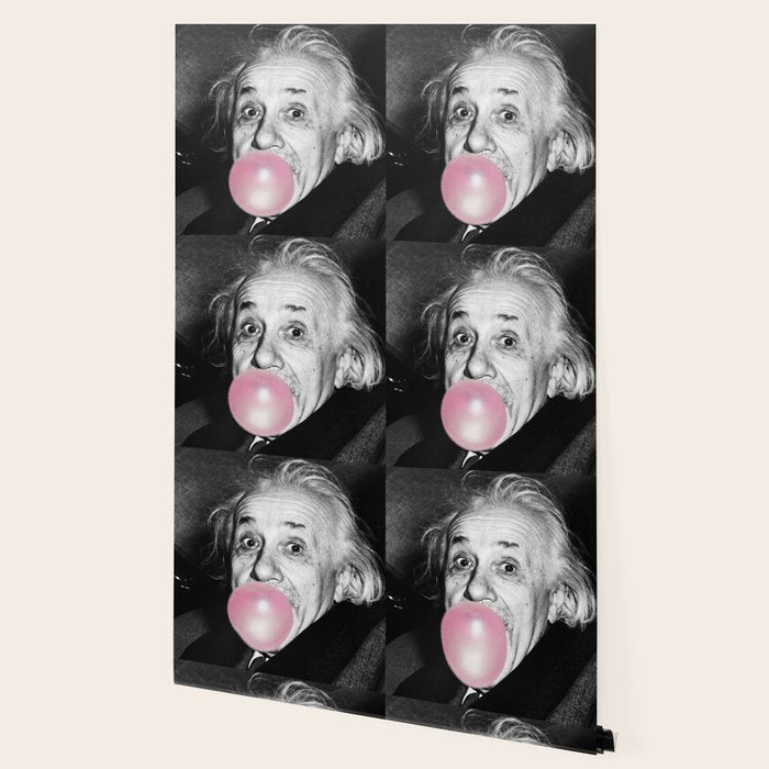 Satirical Bubble Gum Albert Einstein humour photography photograph blowing bubble gum bubble poster Wallpaper Gallery Image 2