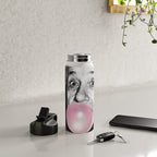 Satirical Bubble Gum Albert Einstein humour photography photograph blowing bubble gum bubble poster Water Bottle Gallery Image 4
