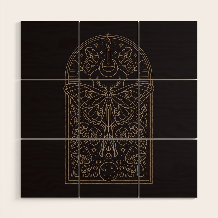Moon Moth Wood Wall Art