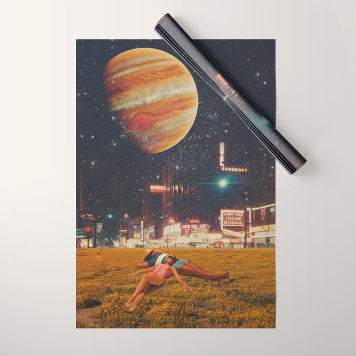 a postcard from year 2349 Wrapping Paper Gallery Image 1