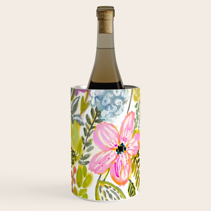 Colorful Flowers Watercolor Wine Chiller Gallery Image 1