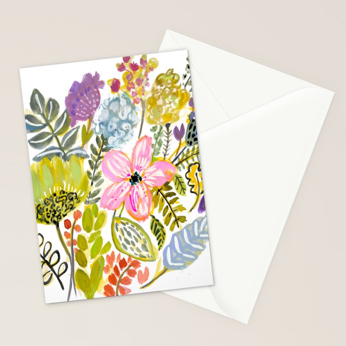 Colorful Flowers Watercolor Stationery Card Gallery Image 2