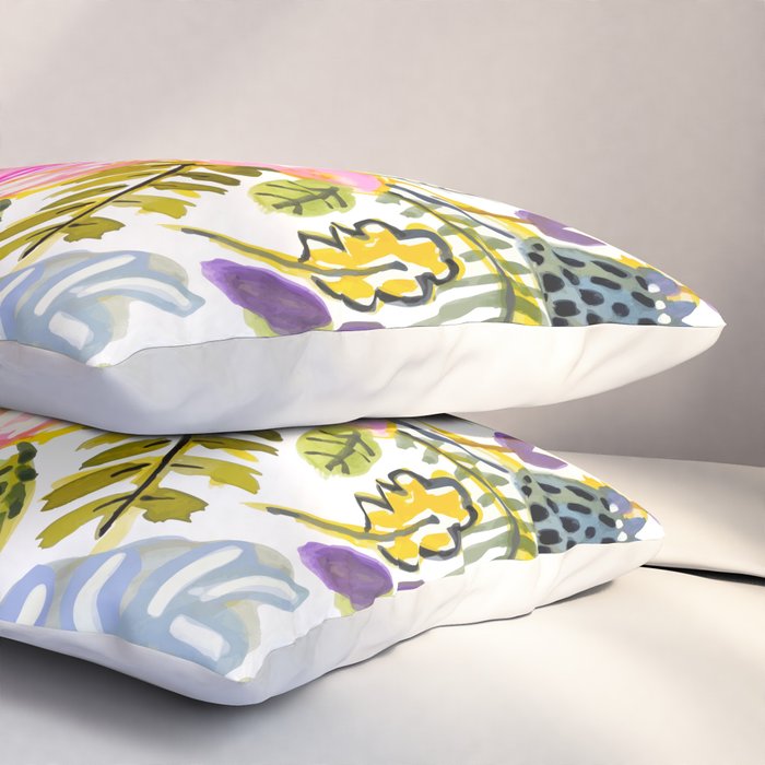 Colorful Flowers Watercolor Pillow Sham Gallery Image 3