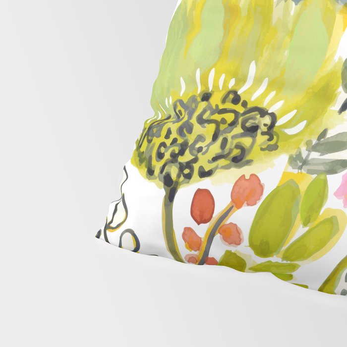 Colorful Flowers Watercolor Pillow Sham Gallery Image 4