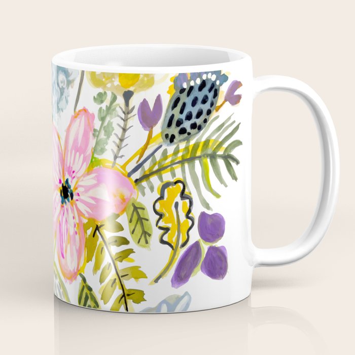 Colorful Flowers Watercolor Coffee Mug Gallery Image 1