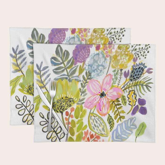 Colorful Flowers Watercolor Placemat Gallery Image 1