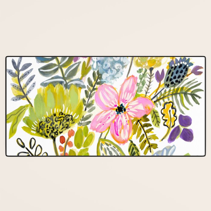 Colorful Flowers Watercolor Desk Mat Gallery Image 3