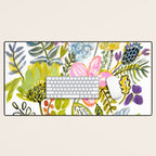 Colorful Flowers Watercolor Desk Mat Gallery Image 1