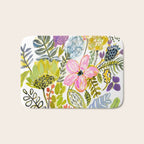 Colorful Flowers Watercolor Bath Mat Gallery Image 1